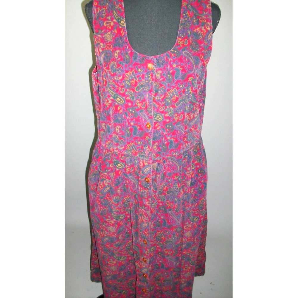 Vintage Bryn Connelly  Dress Jumper Floral Cottagecore Artsy Women Size 12